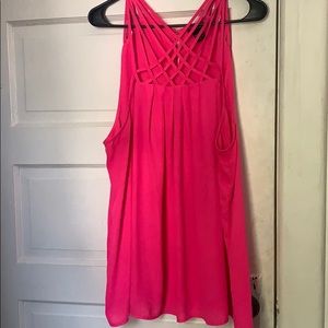 Neon pink strappy tank